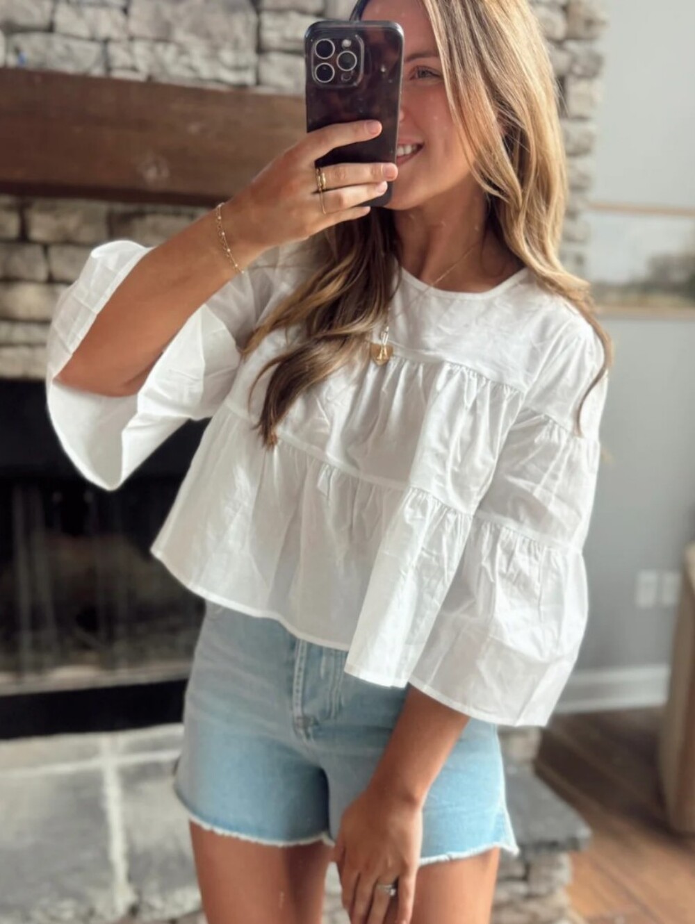 12th Tribe Boho White Cotton Crop Flare Top size S Like New $49